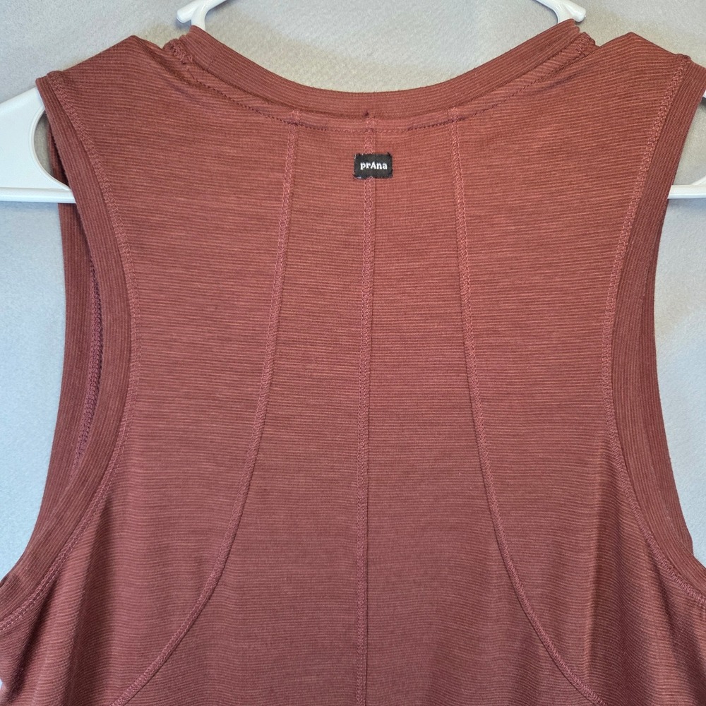 Prana Sol Protect Tank Top Brown Sleeveless Banded Hem Medium Activewear - Picture 4 of 4